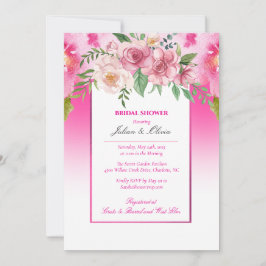 Convite de Chá de Noiva Floral Rosa Chic
