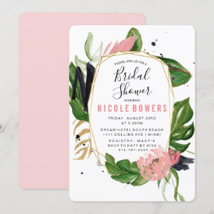 Convite de Chá de Noiva Floral Tropical