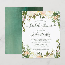 Convite de Chá de Noiva Floral Verde
