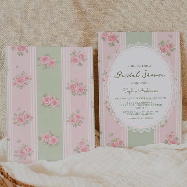 Convite de Chá de Noiva Floral Vintage (Criador carregado)