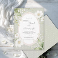 Convite de Chá de Noiva Floral Vintage Verde Salvi