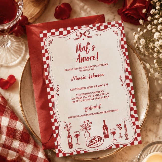 Convite de Chá de Noiva Italiano That's Amore (Criador carregado)