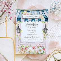 Convite de Chá de Noiva Jardim Amor em Flor
