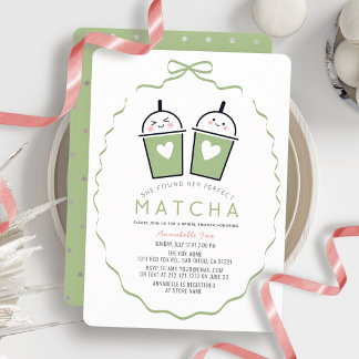 Convite de Chá de Noiva Kawaii Arco de Matcha Perf