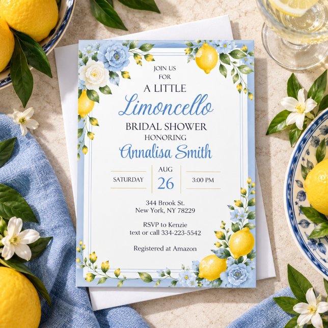 Convite de Chá de Noiva Limoncello da Costa Amalfi (Criador carregado)