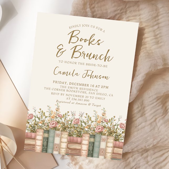 Convite de Chá de Noiva Livros e Brunch (Criador carregado)