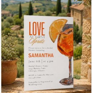 Convite de Chá de Noiva Love at First Spritz