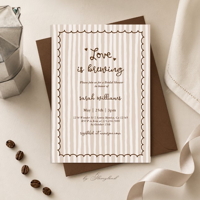 Convite de Chá de Noiva Love Is Brewing (Criador carregado)