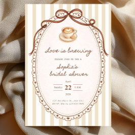 Convite de Chá de Noiva Love Is Brewing | Café