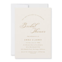 Convite de Chá de Noiva Marfim e Dourado Charme El