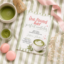 Convite de Chá de Noiva Matcha Chá Verde