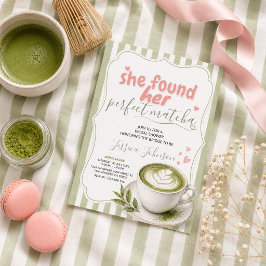 Convite de Chá de Noiva Matcha Chá Verde