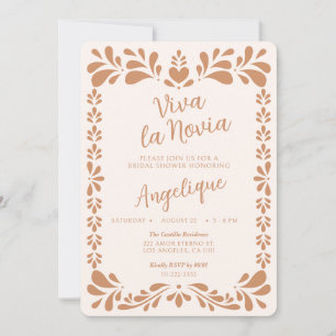 Convite de Chá de Noiva Mexicano Viva La Novia