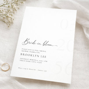 Convite de Chá de Noiva Minimalista Bride In Bloom