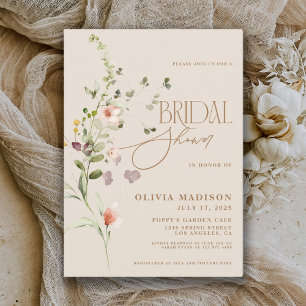Convite de Chá de Noiva Moderno Boho Jardim de Flo