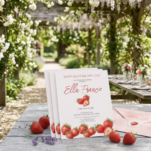 Convite de Chá de Noiva Morango Doce Fruta