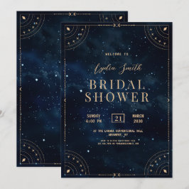 Convite de Chá de Noiva Noite Estrelada Celestial