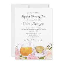 Convite de Chá de Noiva Pretty Pink Rose Teacup