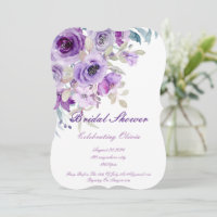 convite de chá de noiva roxo lilás bonito