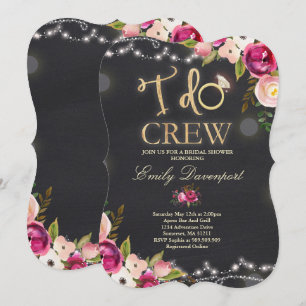 Convite de Chá de Noiva Rústico Floral I Do Crew