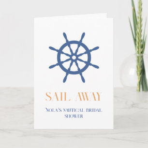 Convite de Chá de Noiva Sail Away Nautical Beach