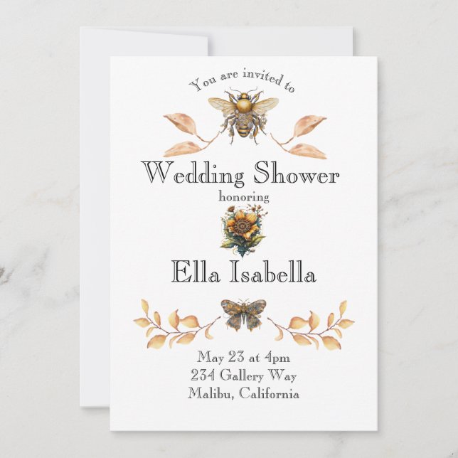 Convite de Chá de Noiva Steampunk (Frente)