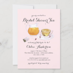 Convite de Chá de Noiva Sweet Teacup para Festa de