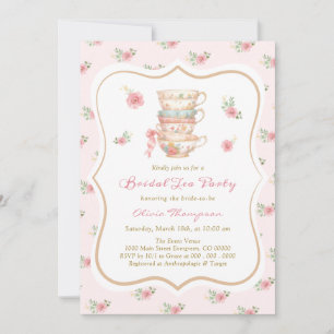 Convite de Chá de Noiva Tea Party