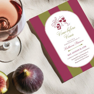 Convite de Chá de Noiva Vino Before Vows