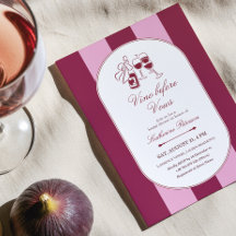 Convite de Chá de Noiva Vino Before Vows