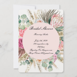 Convite de chá de panela cor-de-rosa floral