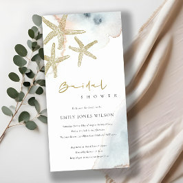 CONVITE DE CHÁ DE PANELA DE ESPESSURA AZUL Dourado