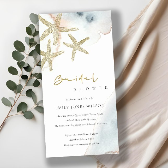 CONVITE DE CHÁ DE PANELA DE ESPESSURA AZUL Dourado (Criador carregado)