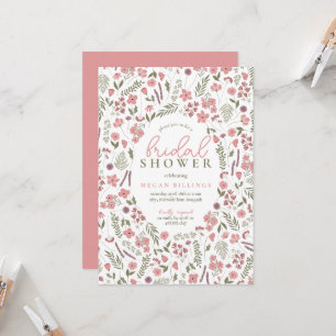convite de chá de panela de noiva com flores silve