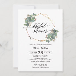 Convite de chá de panela geométrico Eucalyptus