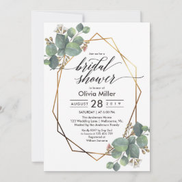 Convite de chá de panela geométrico Eucalyptus