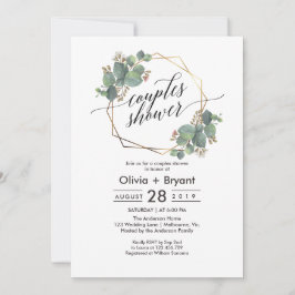 Convite de chá de panela geométrico Eucalyptus