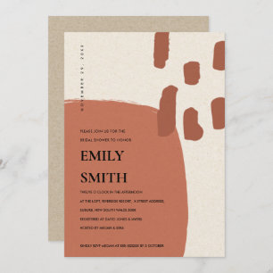 CONVITE DE CHÁ DE PANELA MODERNO ABSTRATO TERRACOT