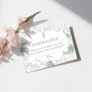 Convite de Chamada de Diapers Safari Baby Shower e
