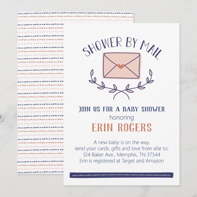 Convite de Chamada de Doodle Baby Shower por Corre (Frente/Verso)