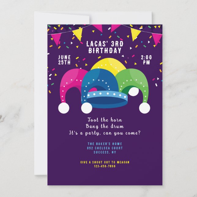 Convite de Chapéu de Bobo (Frente)