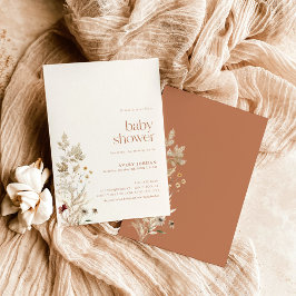Convite de Chás de Bebê Boho | Floral Moderno de O