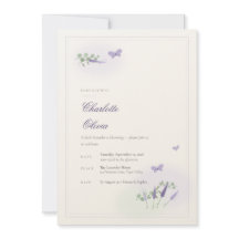 Convite de Chás de Bebê Borboleta e Lavanda Tatuad