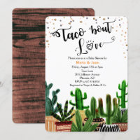 Convite de Chás de Bebê Cacto Taco 'bout Love