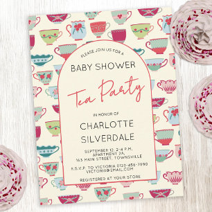 Convite de Chás de Bebê com Tema de Festa do Chá V