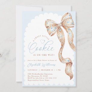 Convite de Chás de Bebê Cookie Icy Blue