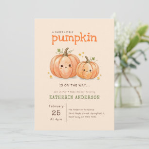 Convite de Chás de Bebê Cutie Pie Little Pumpkin o