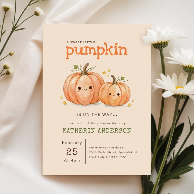 Convite de Chás de Bebê Cutie Pie Little Pumpkin o (Criador carregado)