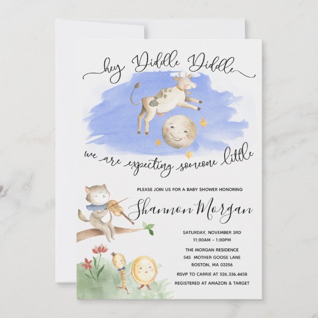 Convite de Chás de Bebê da Mamãe Gansa (Frente)