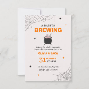 Convite de Chás de Bebê de Halloween Baby is Brewi